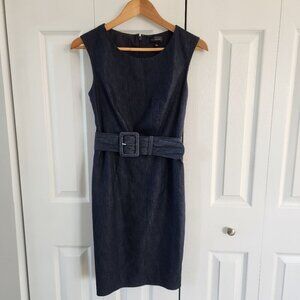 The Limited Chambray Belted Sleeveless Dress